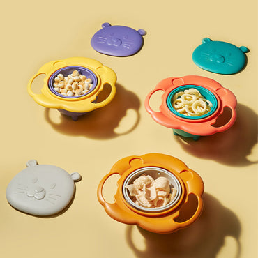 360 Degrees Rotate Baby Bowl Universal Bowl Children Balance Umbrella Bowl Spill-Proof Bowl Tableware Practical Design
