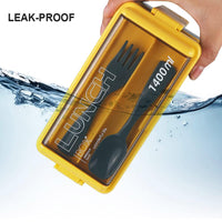 Bento Lunch Box 1400 ml for Adults Kid 4 Compartment Premium Lunch Containers With Spoon & Fork