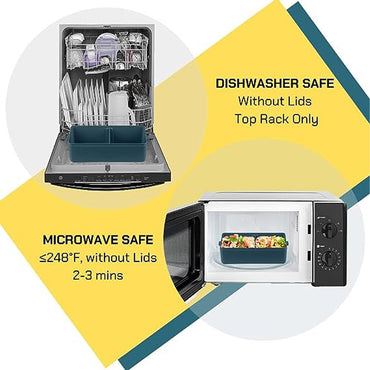 Bento Lunch Box 1400 ml for Adults Kid 4 Compartment Premium Lunch Containers With Spoon & Fork