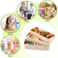 Bento Box Lunch 900ml Box3-in-1 Compartment Bento Lunch Box for Kids and Adults Microwave and Dishwasher Safe