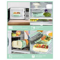 Adult Lunch Box 1200ML Double Layer Lunch Box with Spoon & Fork High Capacity Food Containers