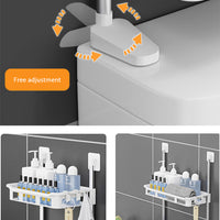 Shelf Above The Toilet Tank Bathroom Organizer Punch-free Storage Rack Bathroom Shelf Shampoo Tray Stand Bathroom Accessories / 5857