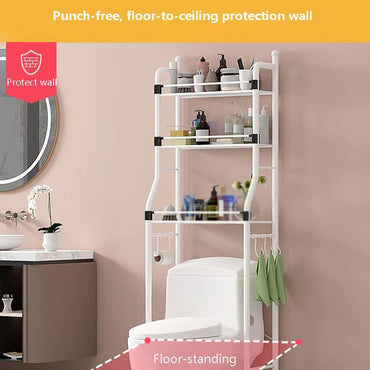 (NET) Washing Machine Multi Storage Shelf Rack with 3 Tiers with Hooks / 8825 / 5987