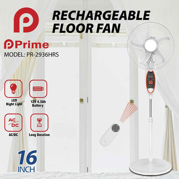 **NET**Prime Rechargeable 2936HRS 16 Inch Fan  with remote / PR-2936HRS