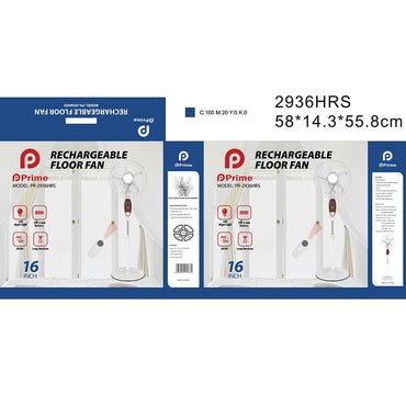 **NET**Prime Rechargeable 2936HRS 16 Inch Fan  with remote / PR-2936HRS