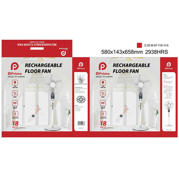 **NET**Prime Rechargeable 2938HRS Fan 18 inch with remote / PR-2938HRS