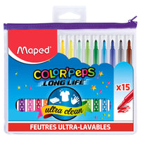 (NET) Maped Color Peps Felt Tips 15Col Zip