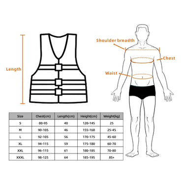 Life Jacket Water Sports Safety Vests Surfing Swimming Buoys Lifeguard With Whistle X Large