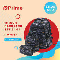(NET) Prime BackPack Set Of 3 Pcs / PM-047