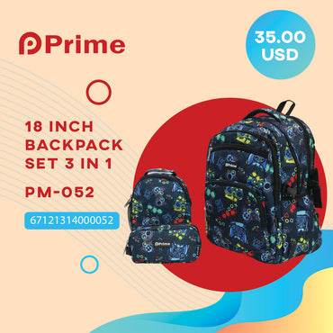 (NET) Prime Backpack Set Of 3 Pcs / PM-052