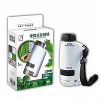 Handheld Microscope Kit Lab LED Light 60X-120X Home School Biological Science Stem Outdoor Toy Kids Gift