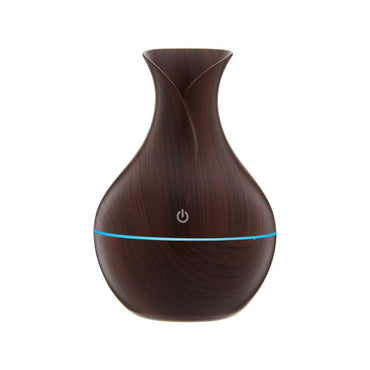 Household Wood Vase Rechargeable Ultrasonic Mute Colorful Humidifier Spray