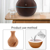 Household Wood Vase Rechargeable Ultrasonic Mute Colorful Humidifier Spray
