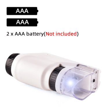 Handheld Microscope Kit Lab LED Light 60X-120X Home School Biological Science Stem Outdoor Toy Kids Gift