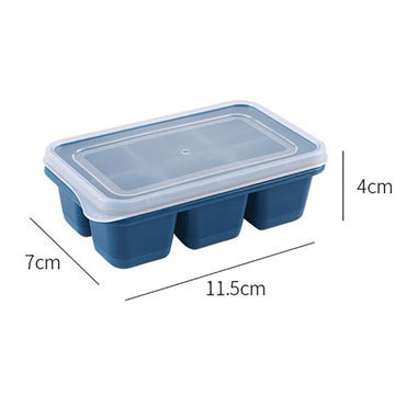 6 Grids Silicone Ice Cube Mould with Lid DIY Soft Bottom Tray