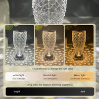 (NET) Crystal Lamp Fish Scale Lamp  LED Rechargeable Touch Night Light  Home Decor Creative Lights