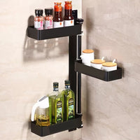 (Net) 3 Tiered Wall Mounted Kitchen Storage Racks 180 Degree Rotatable For Spice