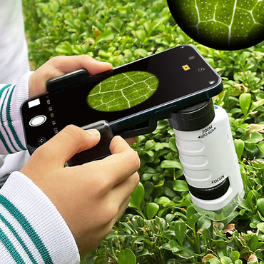 Handheld Microscope Kit Lab LED Light 60X-120X Home School Biological Science Stem Outdoor Toy Kids Gift