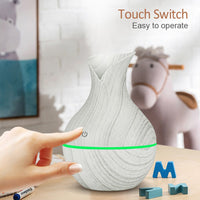 Household Wood Vase Rechargeable Ultrasonic Mute Colorful Humidifier Spray