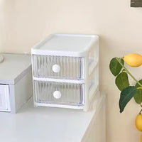 (net) Storage Box 2 Layers Stackable Desk Organizer