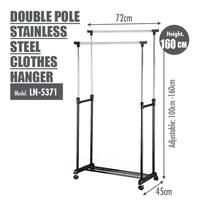 Double Pole Telescoplc Clothes Rack Clothes Horse / 903