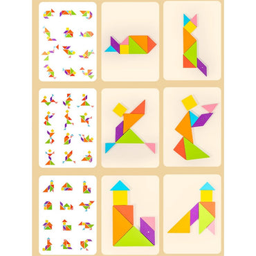 Creative Wooden Magnetic Tangram Puzzle Set