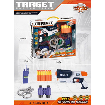 Electric Soft Bullet Gun and Army Toy Guns Set with Light and Sound Effects