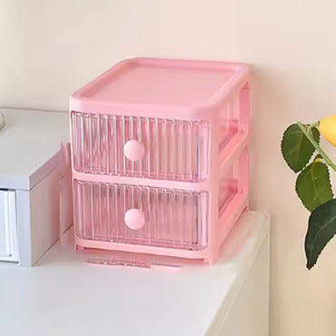 (net) Storage Box 2 Layers Stackable Desk Organizer