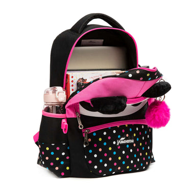 (NET) Black Panda School Backpack With Lunch Box & Pencil Case Set Of 3 Pcs