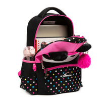 (NET) Black Panda School Backpack With Lunch Box & Pencil Case Set Of 3 Pcs