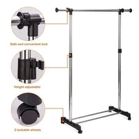 (Net) Single Pole Telescopic Clothes Rack