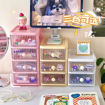 (net) Storage Box 3 Layers Stackable Desk Organizer