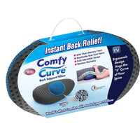 (NET) Back Support Pillow, Spark Innovators Comfy Curve - Lumbar Back Support Pillow - Ergonomically Designed