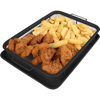 (NET) Non-Stick Air Fry Crisper Basket with Tray, Carbon Steel Crisping Basket for Even Cooking