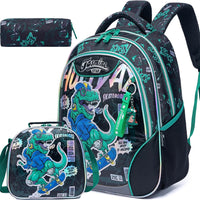 (NET) Dinosaur Backpack  Set Of 3 Pcs