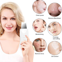 (Net) Shovel Skin Machine Skin Scrubber Facial Skin Scrubber Ultrasonic Skin Scrubber Spatula, Electric Blackhead Remover KN-276