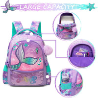 (NET) Mermaid Backpack With Lunch Box & Pencil Case