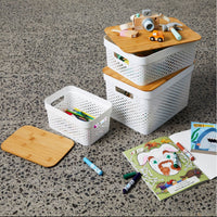 Oasis Home Storage Box, All Purpose Bin With Bamboo Lid