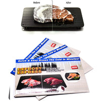 Thawing Plate Aluminum Alloy Quick Thawing Board Kitchen Tool for Freezing Quick Thawing Ingredients Such As Meat, Steak, Chicken and Fish-no Electricity, No Microwave (Black) / 116605
