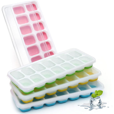 Silicone Ice Cube Trays With Removable Lids