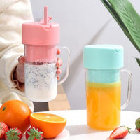 Straw Type, Juicing Cup, Portable Mini Juicer Straw Cup USB Rechargeable Electric Juicer Fruit Milkshake Blender / HS-08