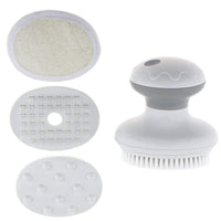 (Net) 4 in 1 Electric Bath Brush Vibration Face Body Back Cleaning Massager Tools Waterproof SPA Cleansing Massage Shower Brush / AE-903