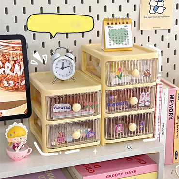 (net) Storage Box 3 Layers Stackable Desk Organizer