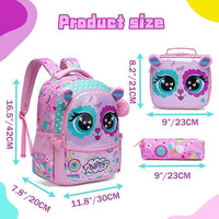 (NET) Rose Cat Backpack With Lunch Box & Pencil Case