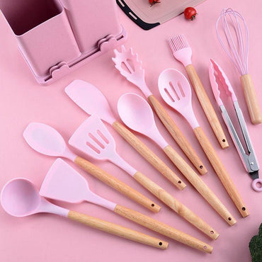 (NET) Silicone Kitchen Cooking Utensil Set
