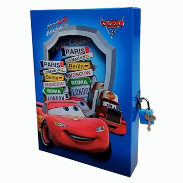 (NET)Cartoon Racing Cars Character Secret Lock Notebook