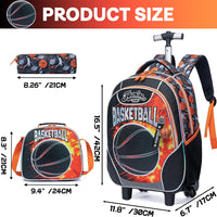 (NET) Meetbelify Basketball Kids Rolling Backpack 3 Pcs