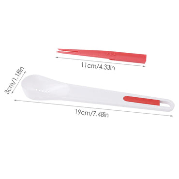 (net) 2-in-1 Portable Small Slotted Spoon & Fork