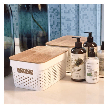 Oasis Home Storage Box, All Purpose Bin With Bamboo Lid