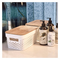 Oasis Home Storage Box, All Purpose Bin With Bamboo Lid